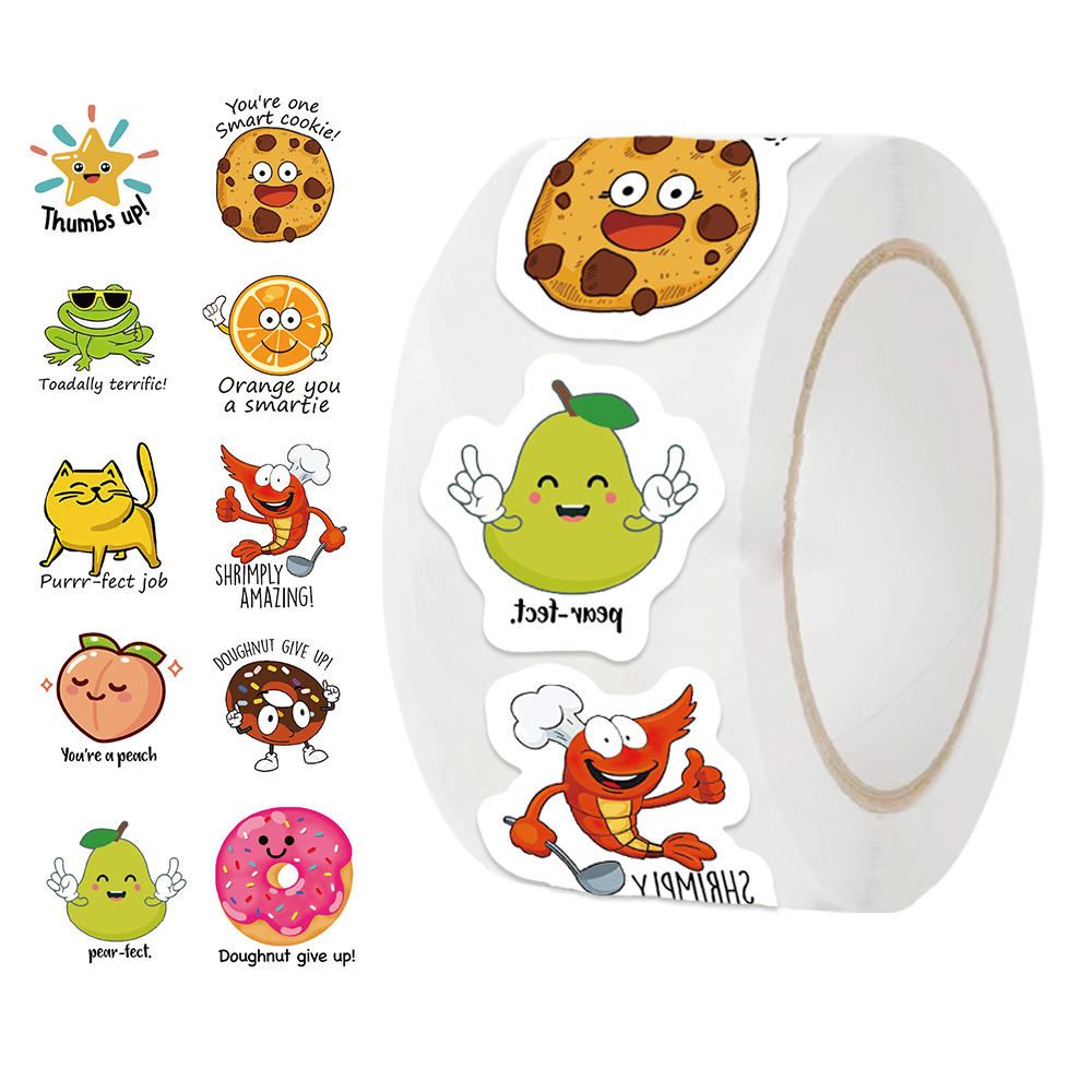 Kids Education Motivation - Rollo de 500 Uds. De pegatinas