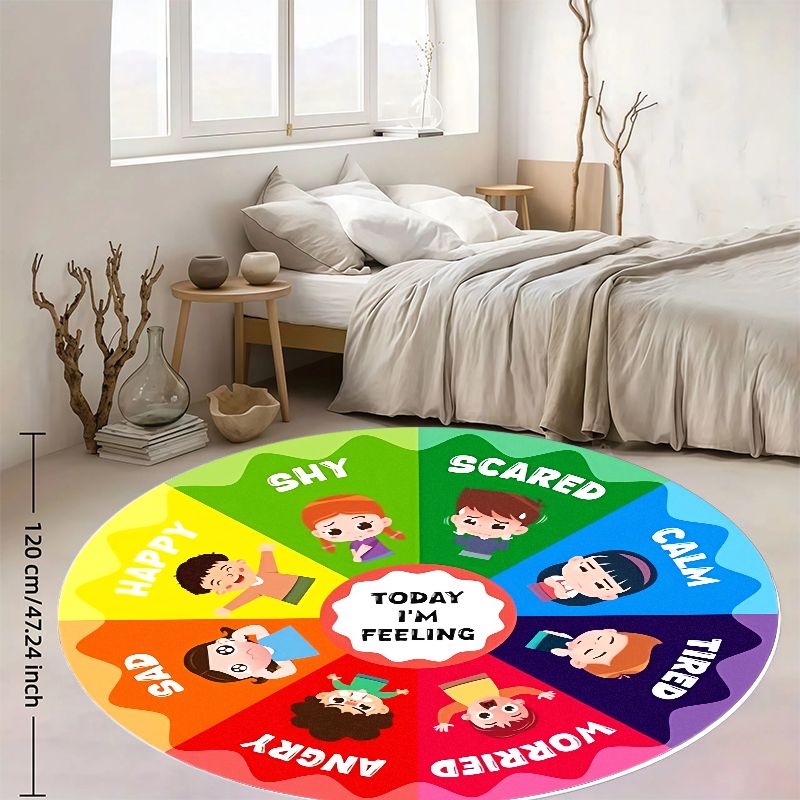 Kids Education Room - Alfombra redonda de franela con tabla