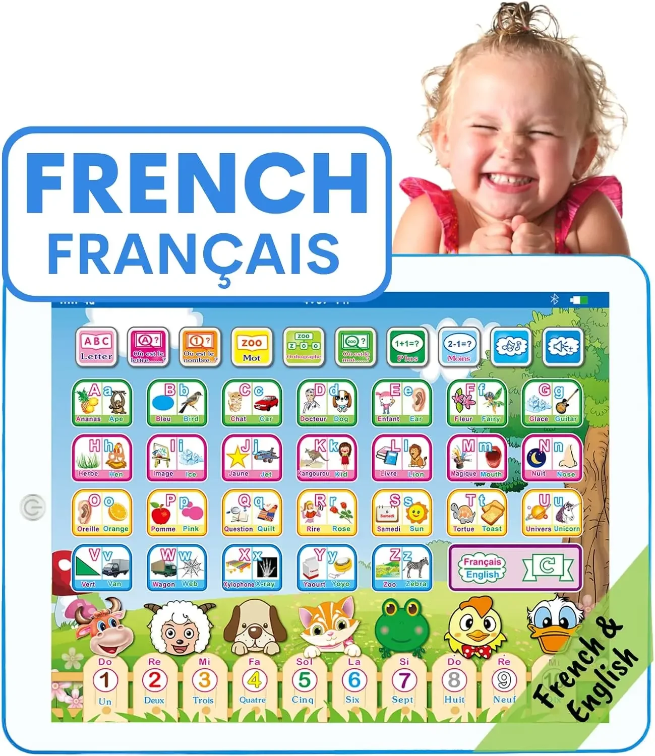 Kids Education Laptop - Tableta de aprendizaje bilingüe en inglés