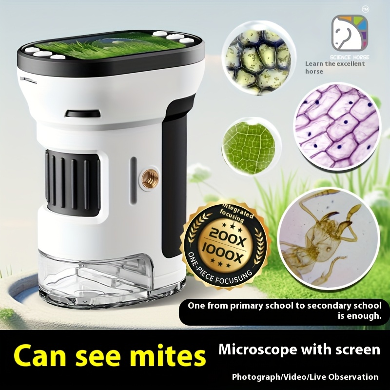 Kids Education Video - Microscopio para Niños, Kit Biológico con