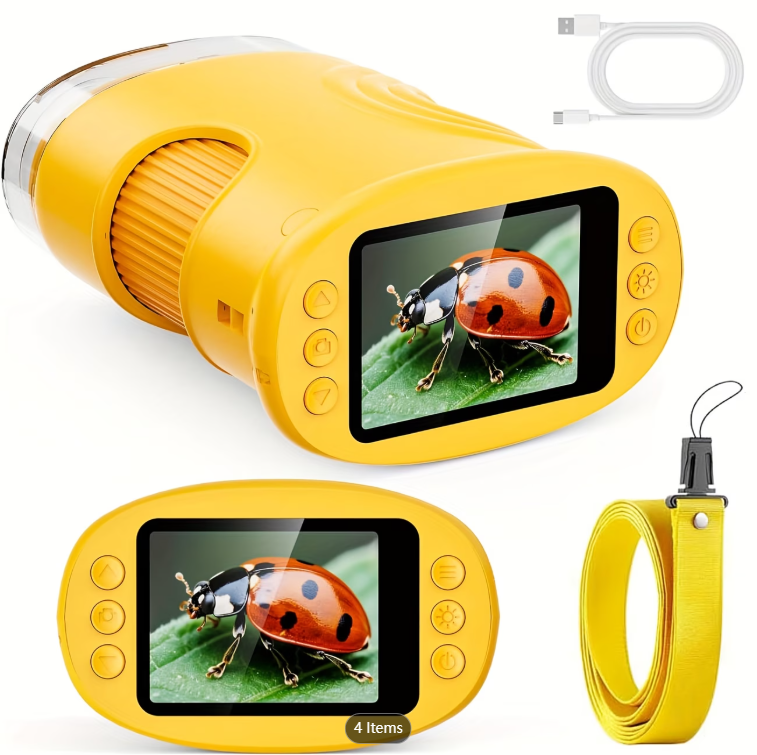 Kids Education Video - Microscopio de Bolsillo 1000X para Niños