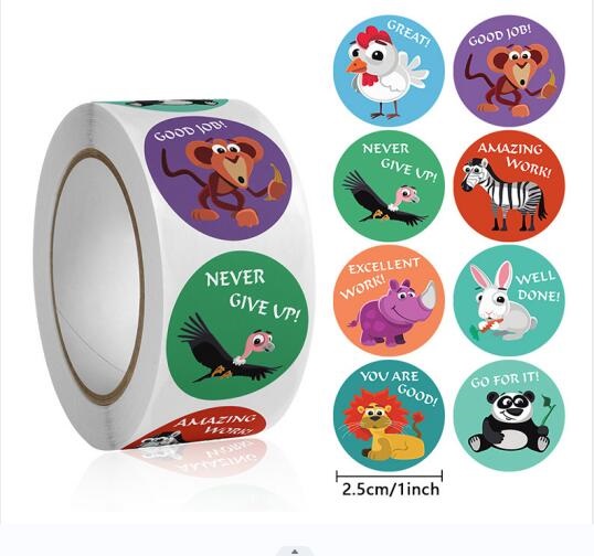 Kids Education Motivation - Lindas pegatinas de aprendizaje de animales,