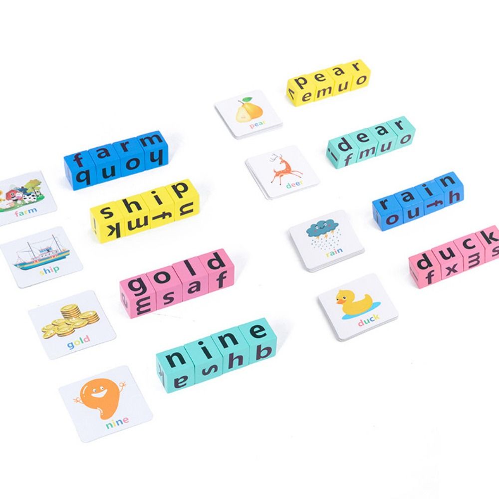 Flash Card Alphabet - Tarjetas de aprendizaje de madera, juego