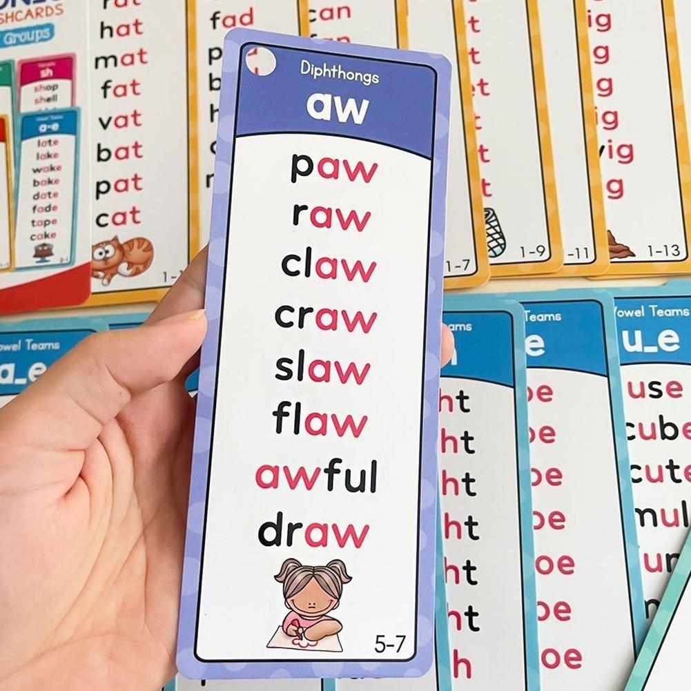 Flash Card Alphabet - 117 tarjetas de fonética para niños,