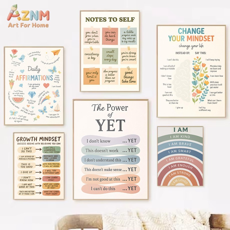 AZNM - Impresión en lienzo con - Kids Education Motivation reseña y precio