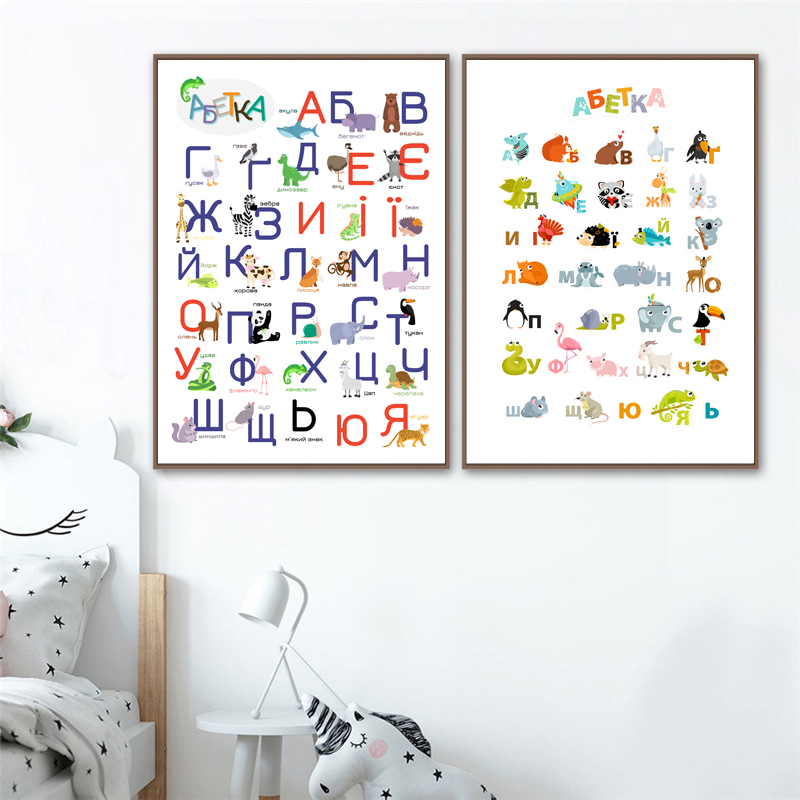 Alfabeto ucraniano con dibujos - Kids Educational Posters reseña y precio