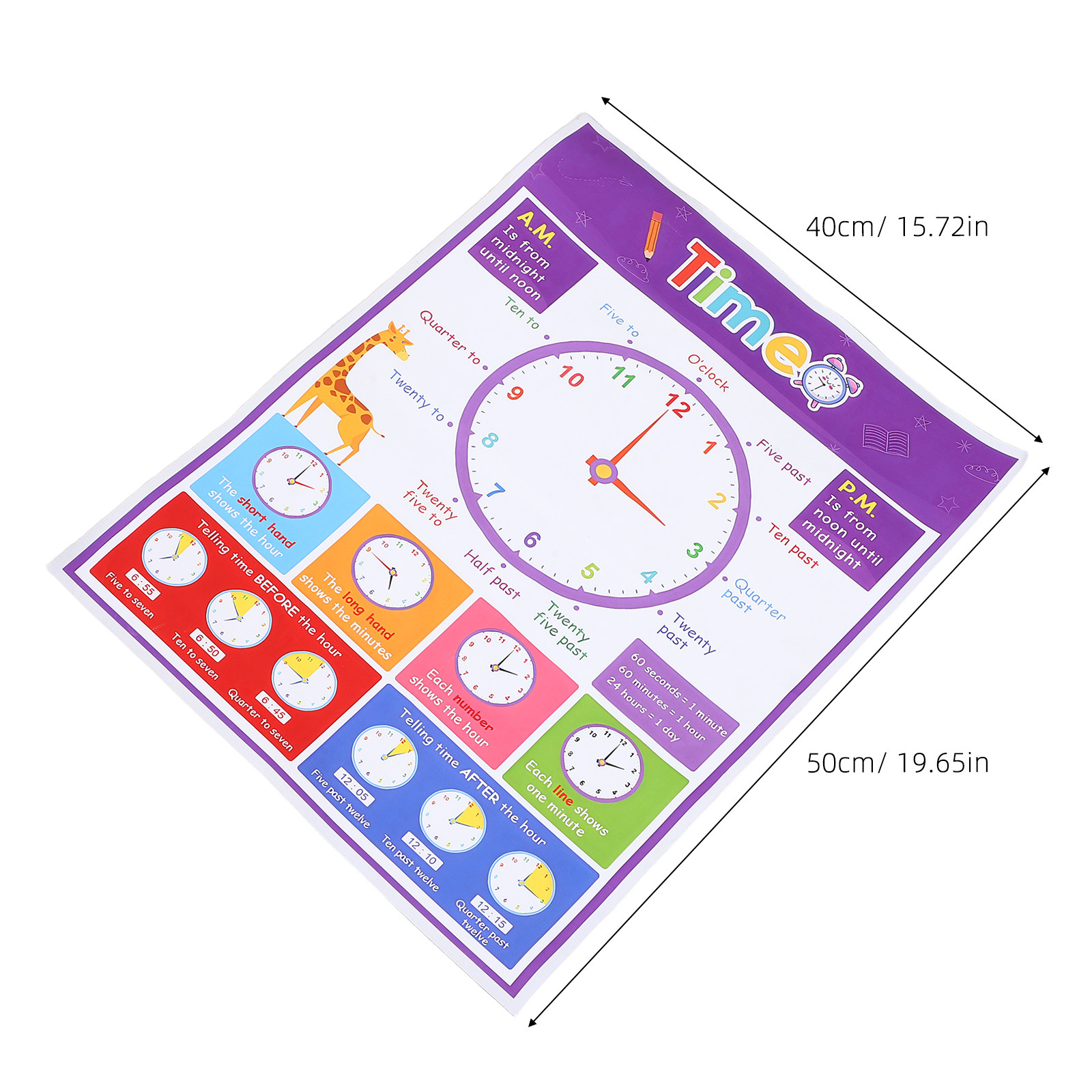 Póster educativo sobre el tiem - Kids Educational Posters reseña y precio