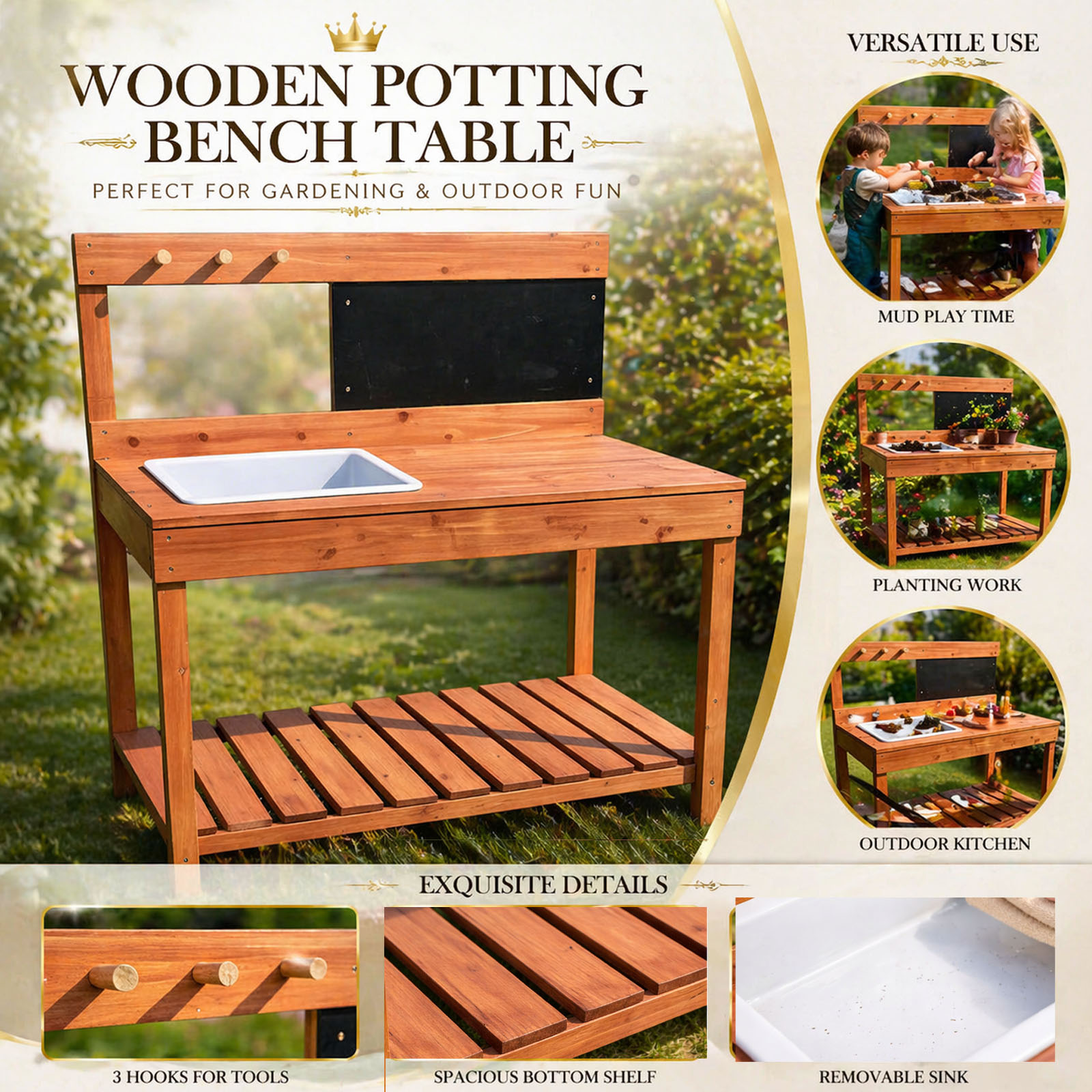 Mesas de Jardinería de Madera  - Kids Education Table reseña y precio