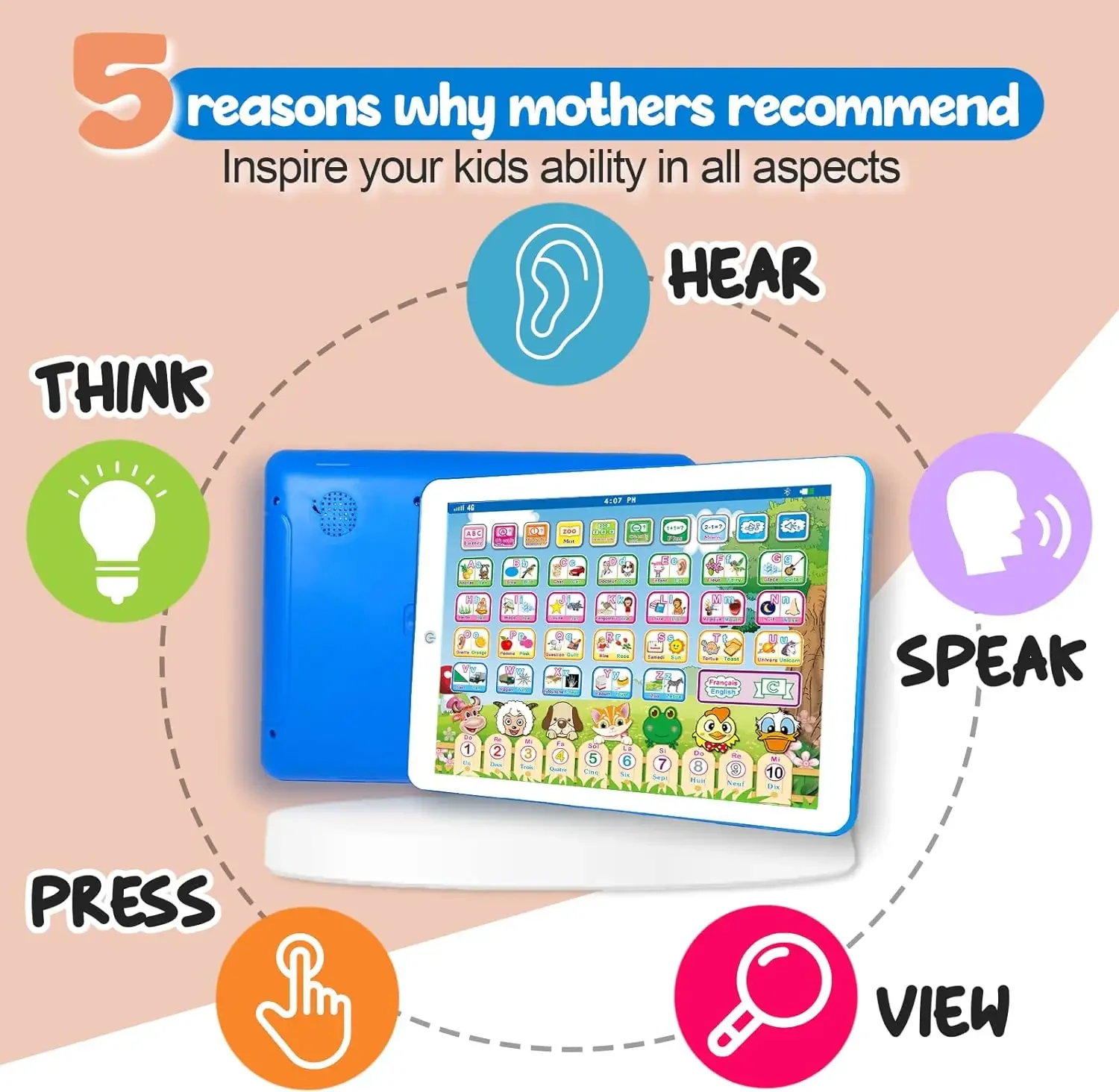 Tableta de aprendizaje bilingü - Kids Education Laptop reseña y precio