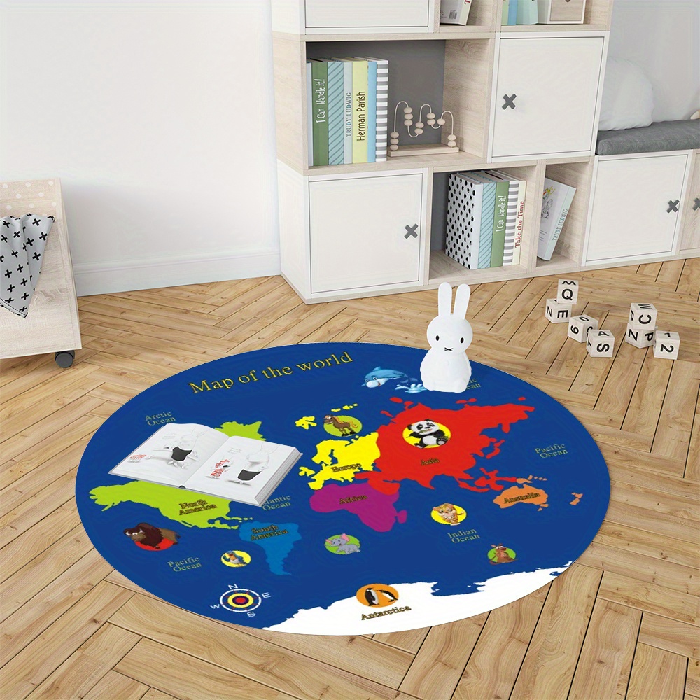 Alfombra Redonda con Mapa del  - Kids Education Room reseña y precio