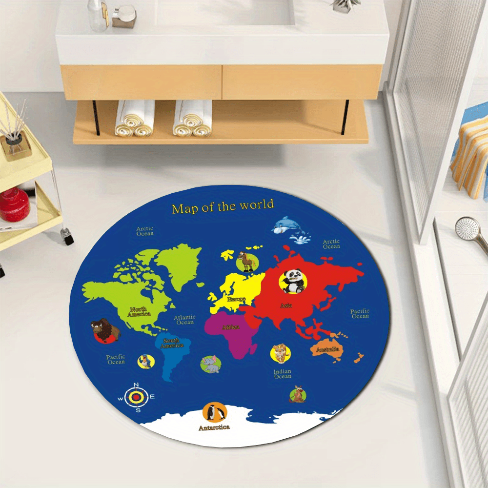 Alfombra Redonda con Mapa del  - Kids Education Room reseña y precio