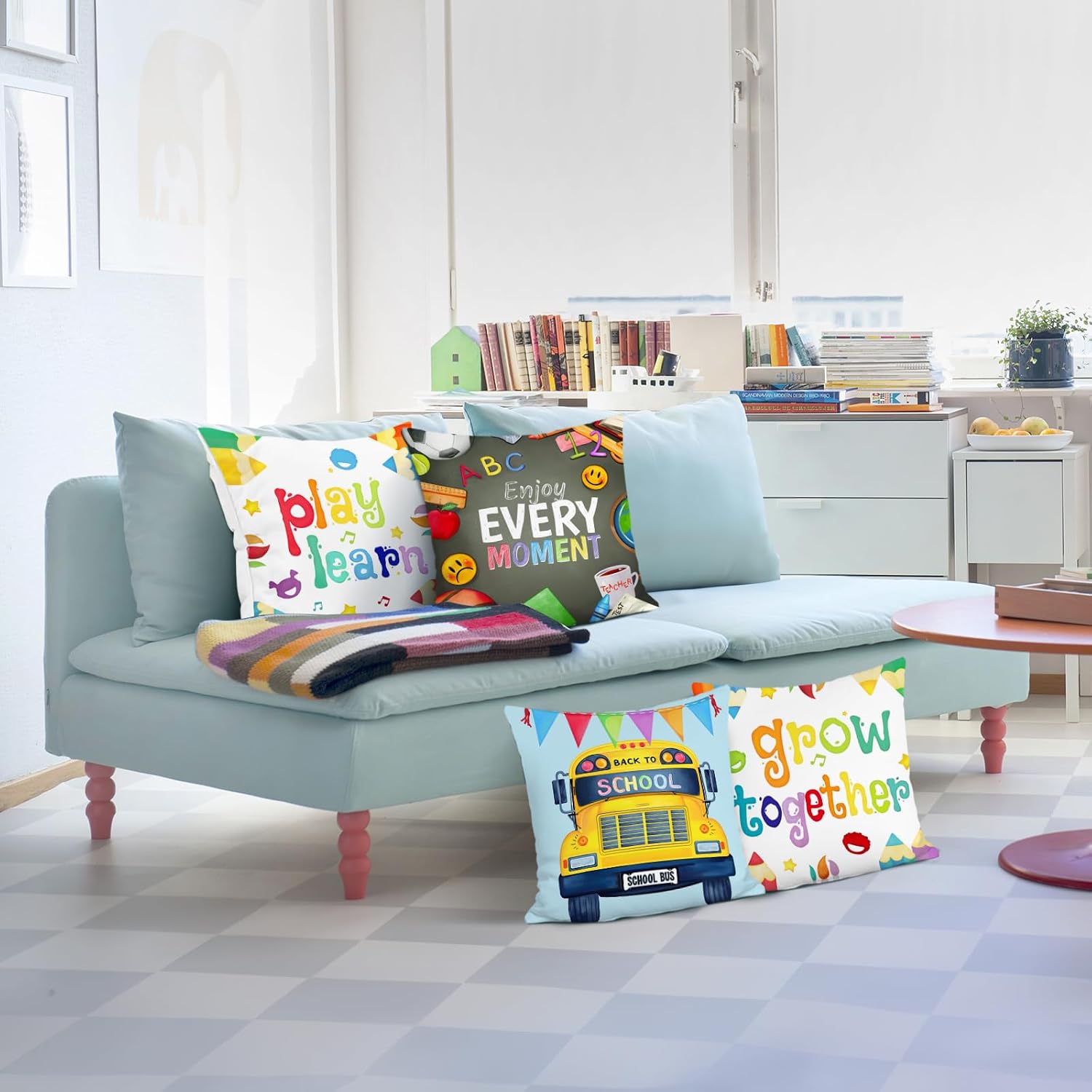 Paquete de 4 Fundas de Almohad - Kids Education Motivation reseña y precio