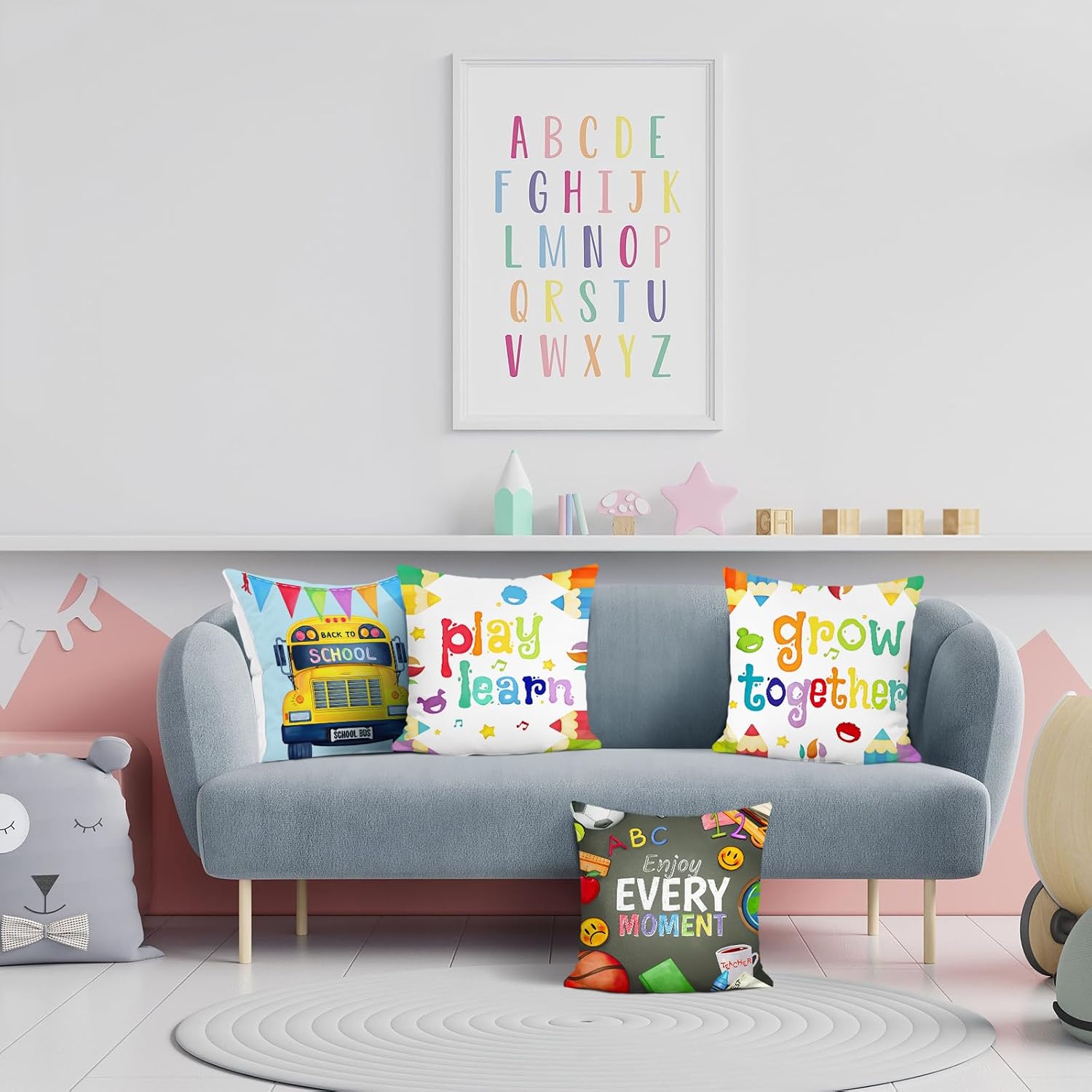Paquete de 4 Fundas de Almohad - Kids Education Motivation reseña y precio